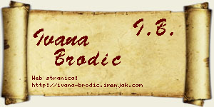 Ivana Brodić vizit kartica
